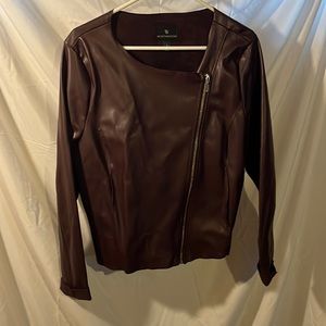 Worthington Faux Suede/Leather Drape blazer